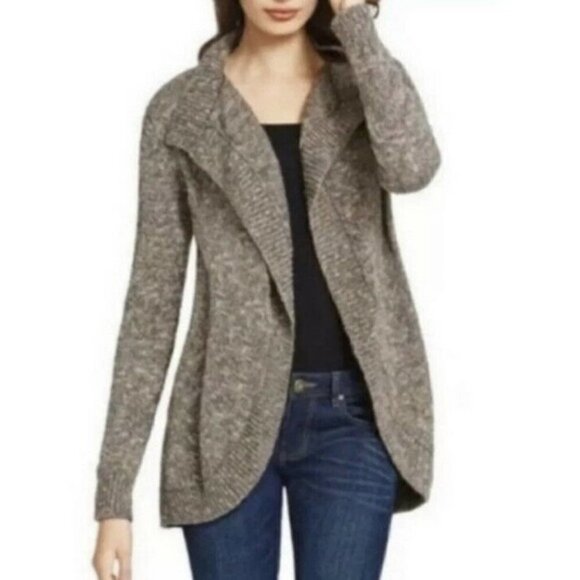 CABI Swear By Sweater Open Front Cardigan Gray/Taupe Sz S #880 EUC - Picture 1 of 7